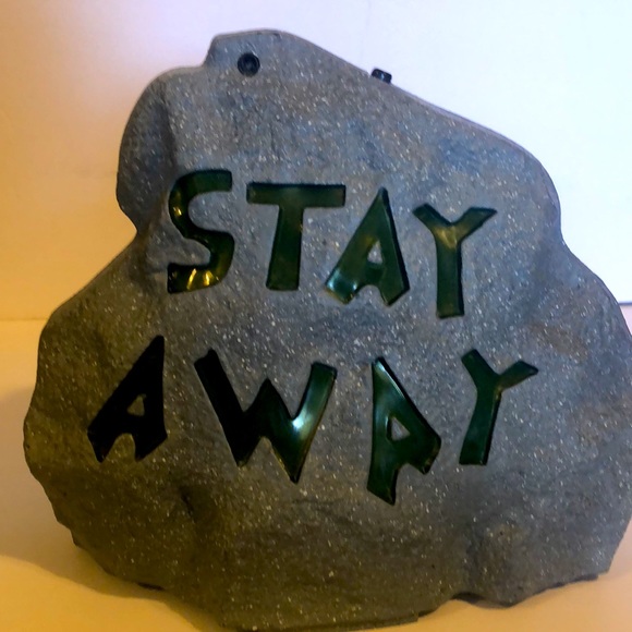 Gemmy STAY WAY Haunted Rock Lights & Sounds RETIRED Stone Halloween WORKS GREAT! - Picture 8 of 10